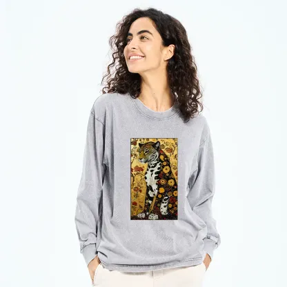 Tokyo-Tiger Magnificent Leopard Washed Long Sleeve T-Shirt