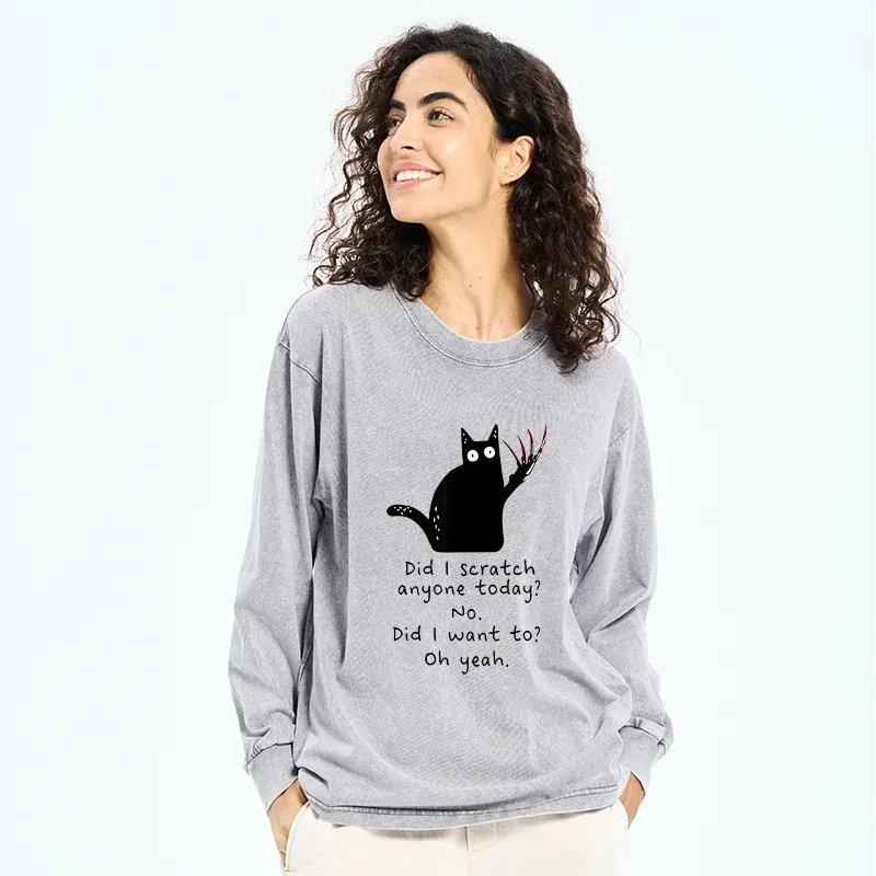 Tokyo-Tiger Cats With Sharp Claws Washed Long Sleeve T-Shirt