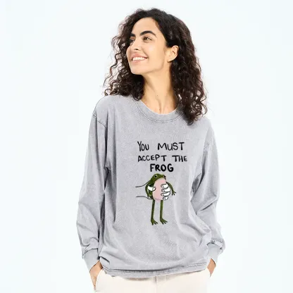 Tokyo-Tiger Accept This Frog Washed Long Sleeve T-Shirt