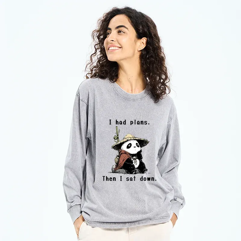 Tokyo-Tiger The Maybe Later Panda Washed Long Sleeve T-Shirt