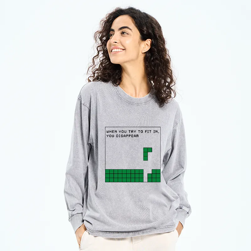 Tokyo-Tiger Be Your Unique Self Washed Long Sleeve T-Shirt