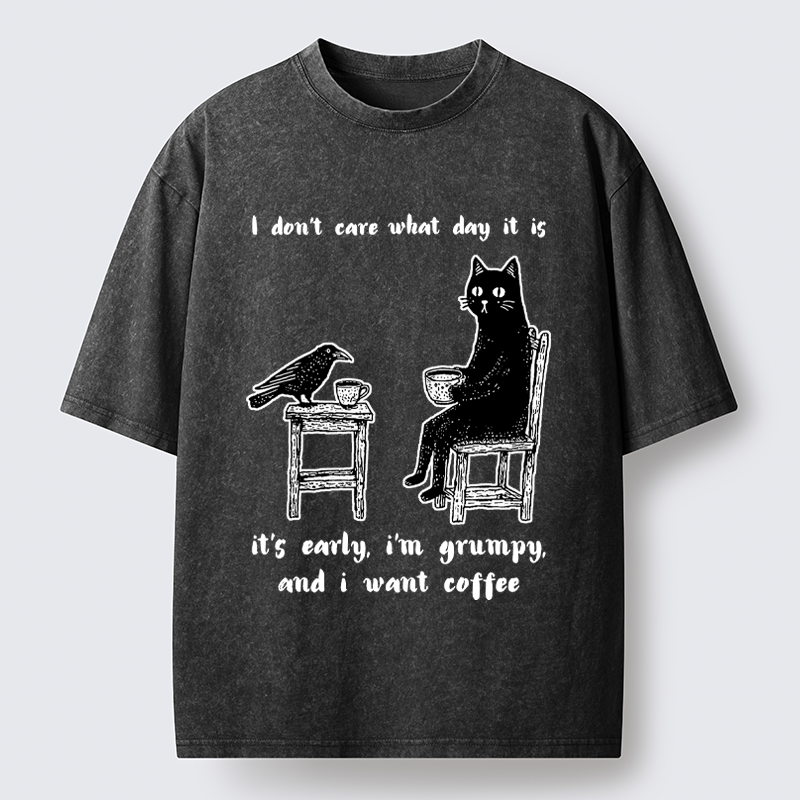 Tokyo-Tiger Early, Grumpy, Coffee Washed T-Shirt