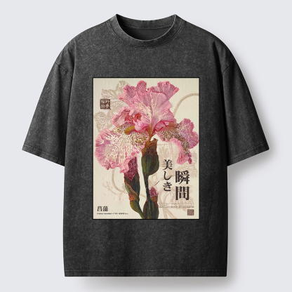 Tokyo-Tiger Iris Elegance Poster Washed T-Shirt
