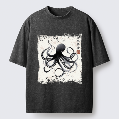 Tokyo-Tiger Octopus: Dance of the Deep Washed T-Shirt