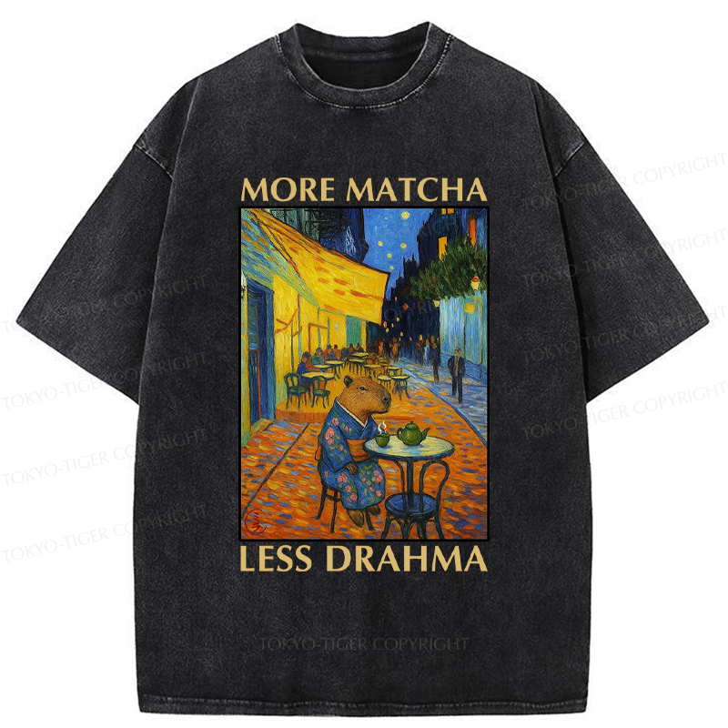 Tokyo-Tiger Funny More Matcha Less Drama Capybara Poster T-Shirt 