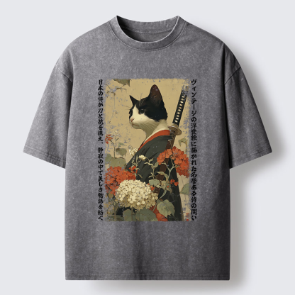 Tokyo-Tiger The Floral Samurai Washed T-Shirt