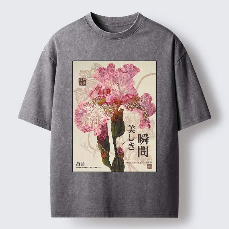 Tokyo-Tiger Iris Elegance Poster Washed T-Shirt