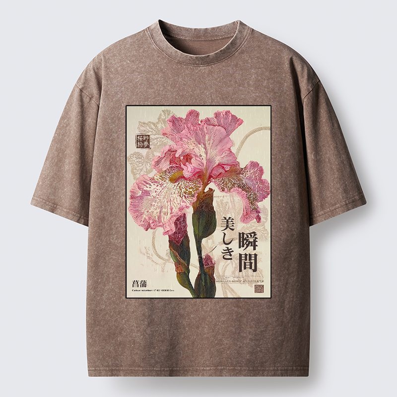 Tokyo-Tiger Iris Elegance Poster Washed T-Shirt