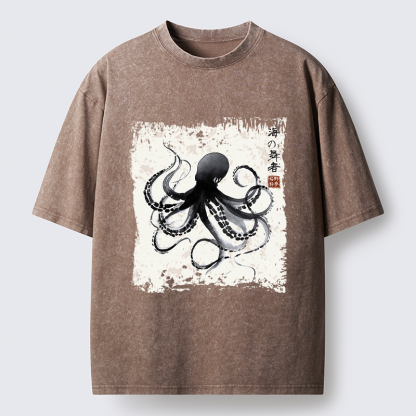 Tokyo-Tiger Octopus: Dance of the Deep Washed T-Shirt