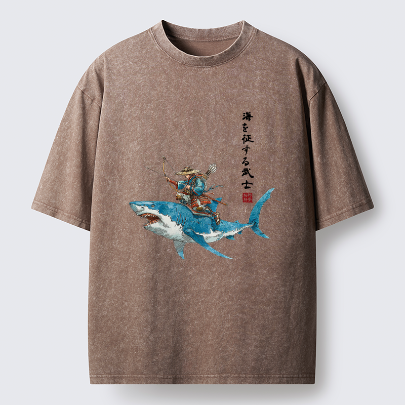 Tokyo-Tiger  Wave Conqueror Washed T-Shirt