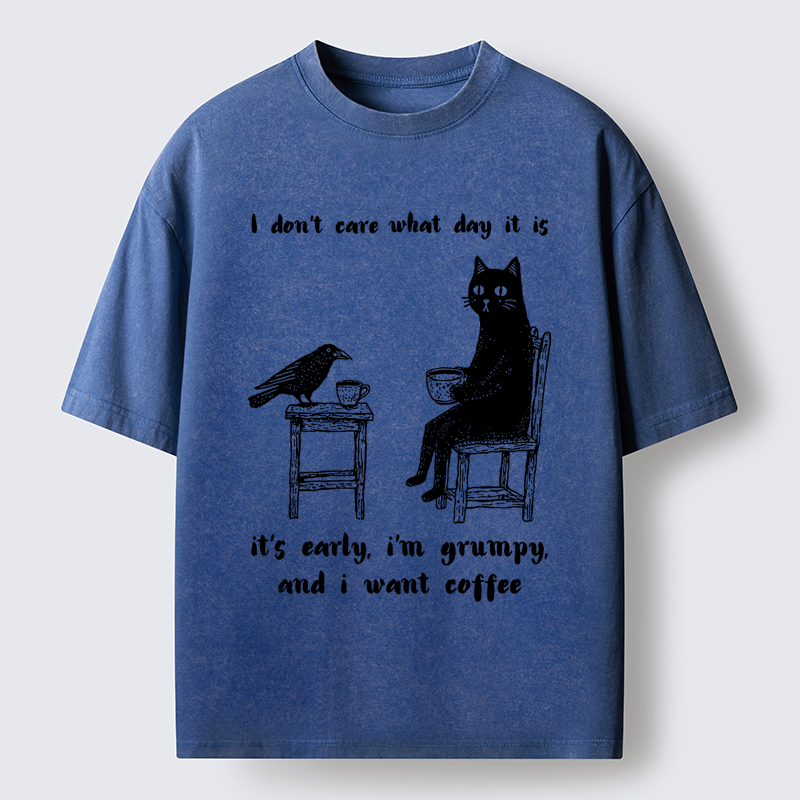 Tokyo-Tiger Early, Grumpy, Coffee Washed T-Shirt