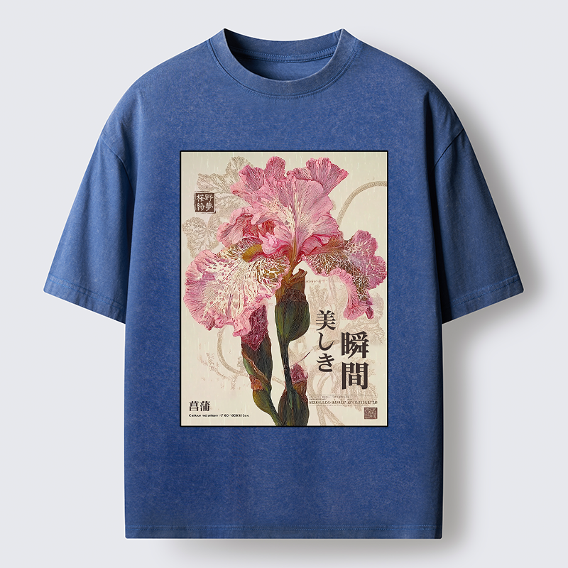 Tokyo-Tiger Iris Elegance Poster Washed T-Shirt