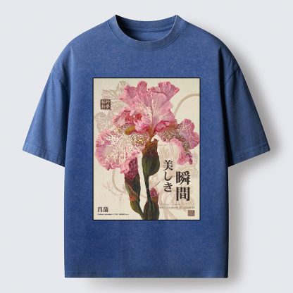 Tokyo-Tiger Iris Elegance Poster Washed T-Shirt