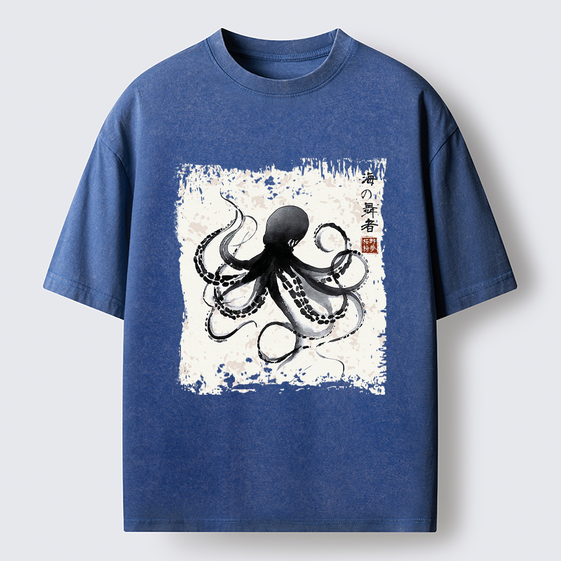 Tokyo-Tiger Octopus: Dance of the Deep Washed T-Shirt