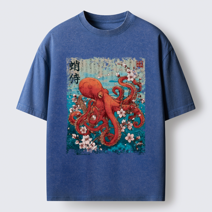 Tokyo-Tiger The Eight-Armed Samurai Washed T-Shirt