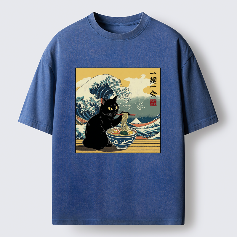 Tokyo-Tiger A Cat’s Ramen Moment Washed T-Shirt