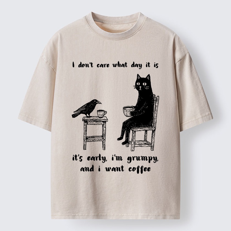 Tokyo-Tiger Early, Grumpy, Coffee Washed T-Shirt