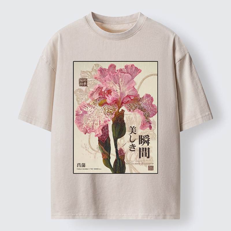 Tokyo-Tiger Iris Elegance Poster Washed T-Shirt