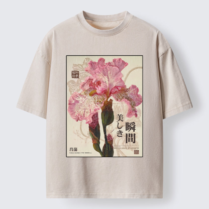 Tokyo-Tiger Iris Elegance Poster Washed T-Shirt