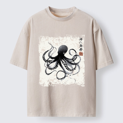 Tokyo-Tiger Octopus: Dance of the Deep Washed T-Shirt
