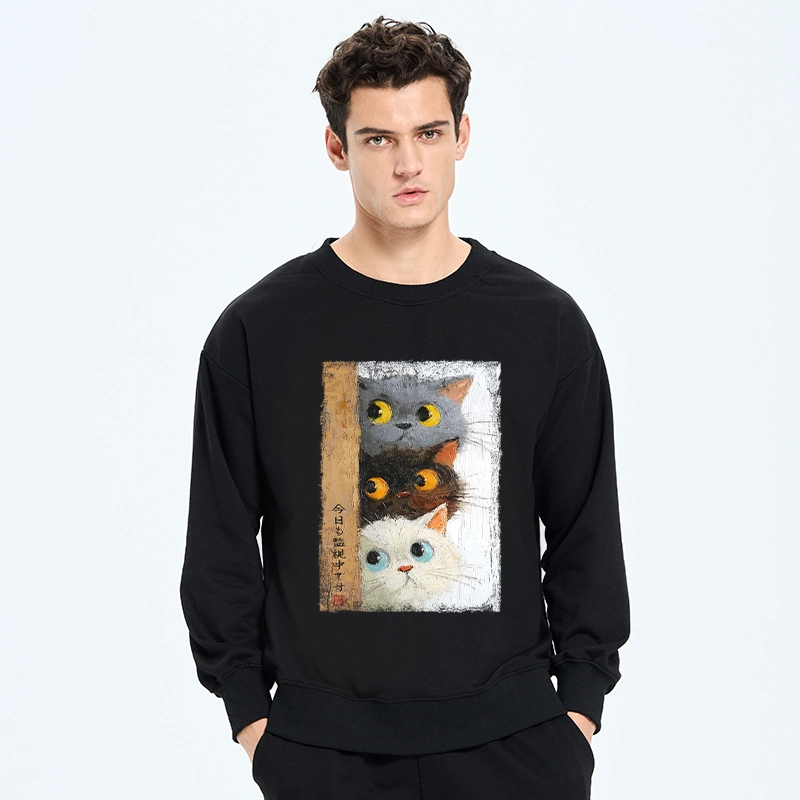 Tokyo-Tiger Three Cute Cats Watch You Classic Sweatshirt