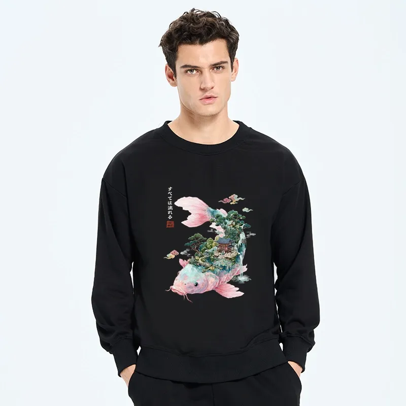 Tokyo-Tiger Journey Of The Flowing Koi Classic Sweatshirt