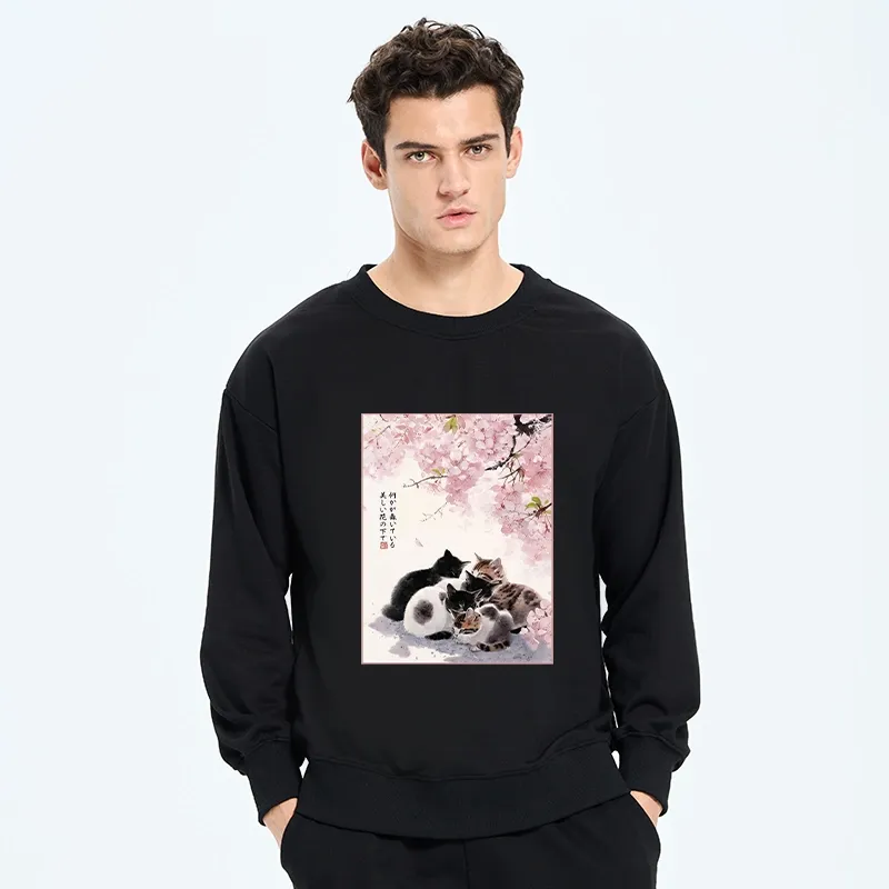 Tokyo-Tiger Cute Cats Sakura Garden Classic Sweatshirt