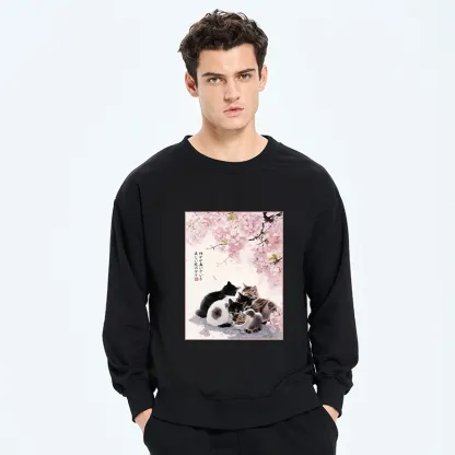 Tokyo-Tiger Cute Cats Sakura Garden Classic Sweatshirt