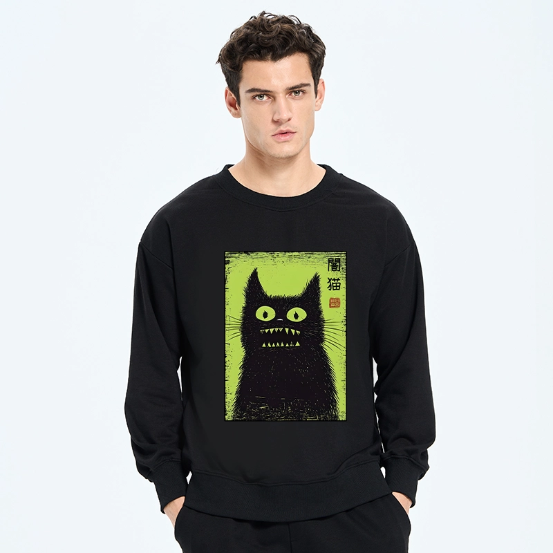Tokyo-Tiger Spooky Black Cat Japanese Classic Sweatshirt