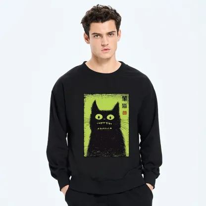 Tokyo-Tiger Spooky Black Cat Japanese Classic Sweatshirt