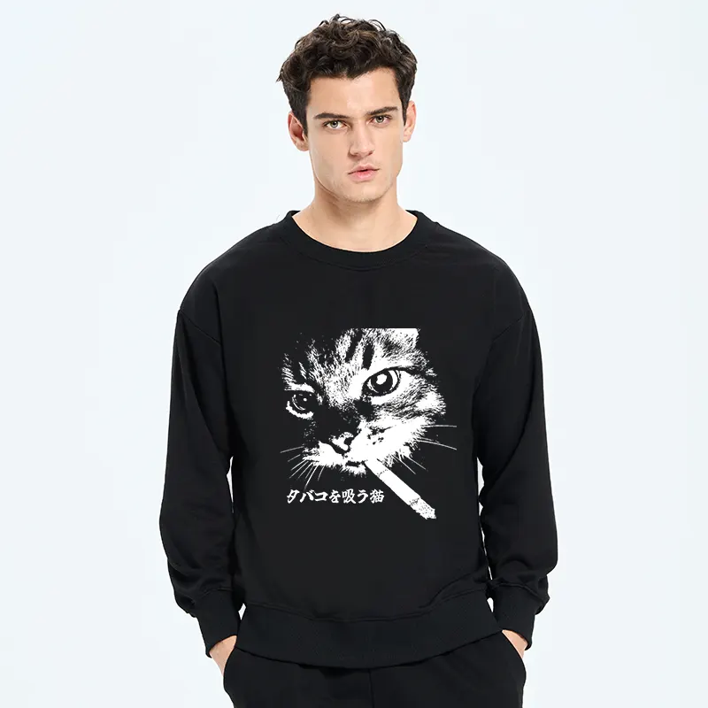 Tokyo-Tiger Retro Cat Smoking Classic Sweatshirt