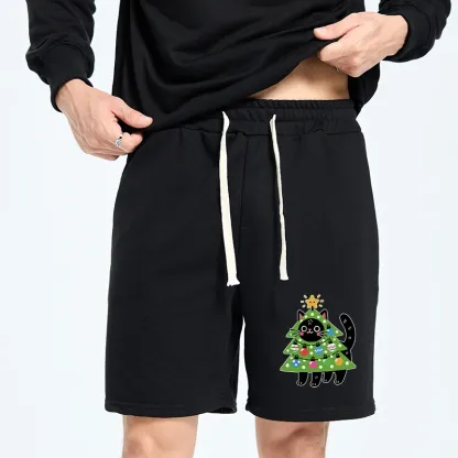 Tokyo-Tiger Christmas Tree Cat Unisex Shorts