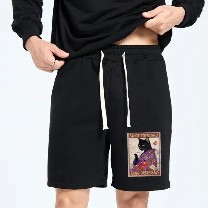 Tokyo-Tiger Japanese Cat Drinking Coffee Unisex Shorts