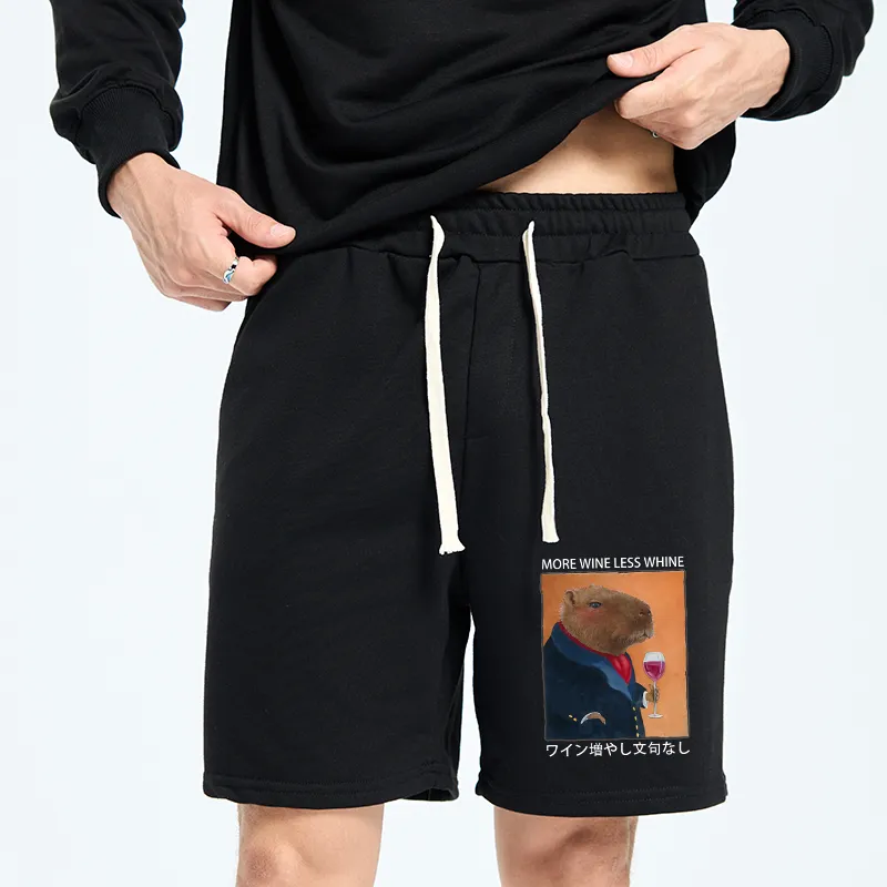 Tokyo-Tiger Capybara More Wine Less Whine Unisex Shorts