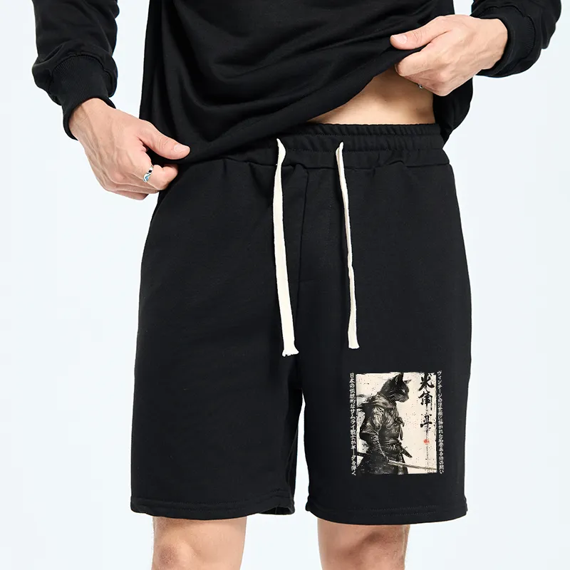 Tokyo-Tiger Cat Samurai Retro Unisex Shorts