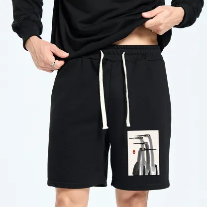 Tokyo-Tiger Japanese Crane Poster Unisex Shorts