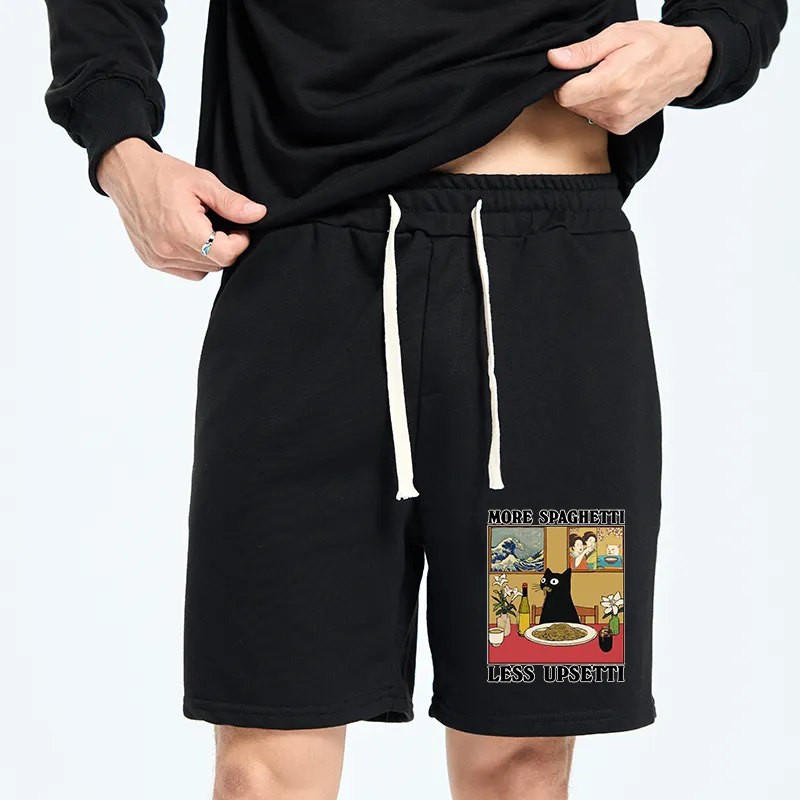 Tokyo-Tiger Cat Eating Pasta Unisex Shorts