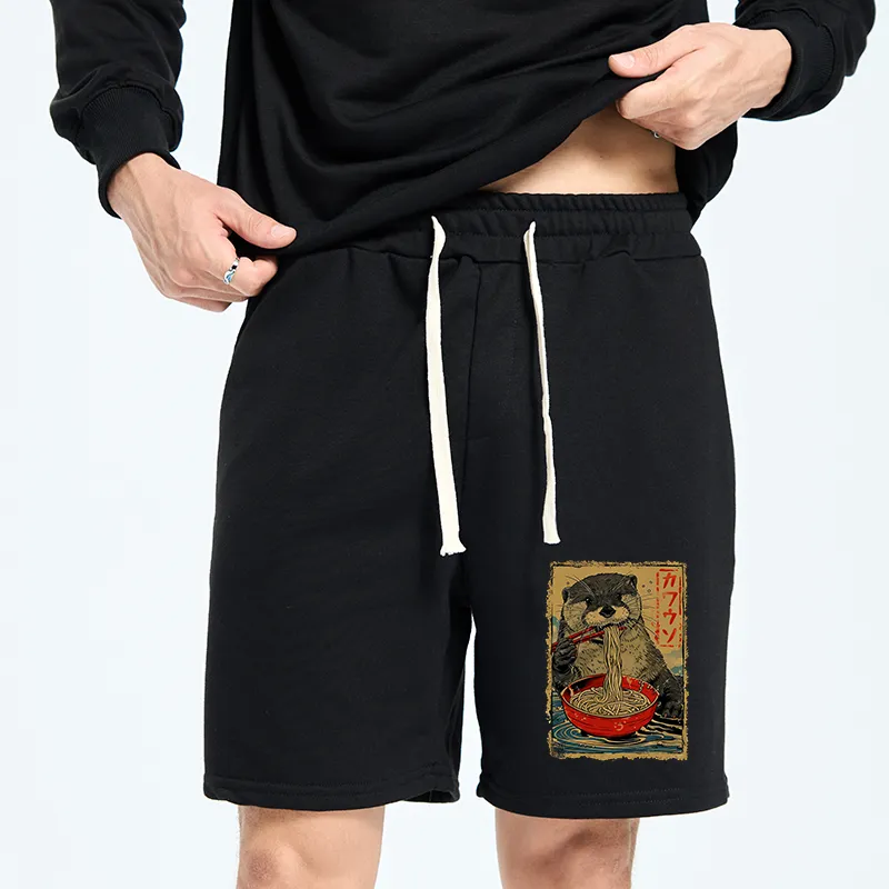 Tokyo-Tiger Otter Eating Ramen Japan Unisex Shorts