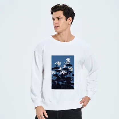 Tokyo-Tiger Blue Lotus Japanese Art Classic Sweatshirt