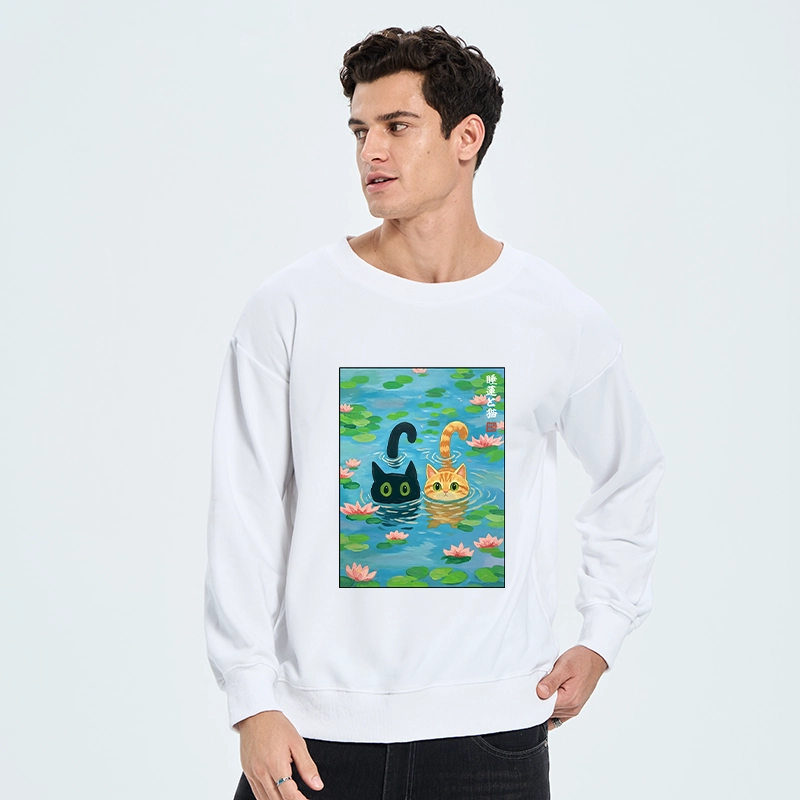 Tokyo-Tiger Cats In The Lotus Pond Classic Sweatshirt