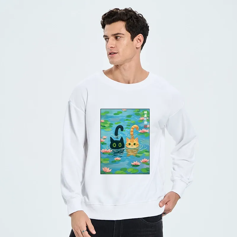 Tokyo-Tiger Cats In The Lotus Pond Classic Sweatshirt