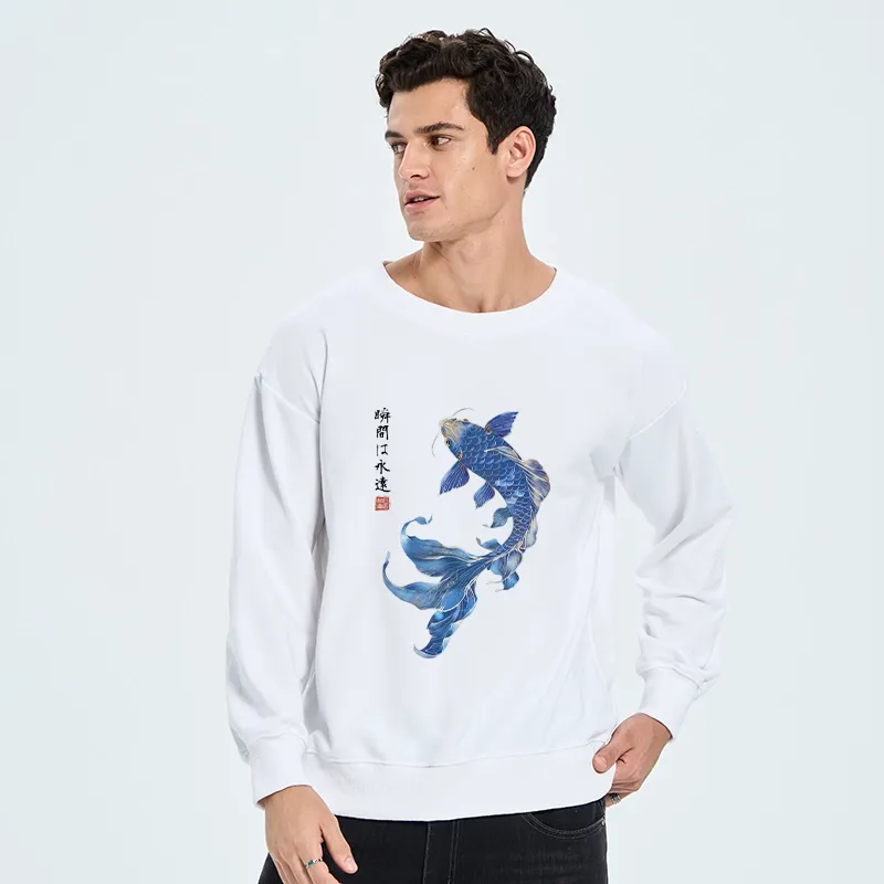 Tokyo-Tiger Lucky Blue Koi Fish Art Classic Sweatshirt