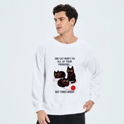 Tokyo-Tiger Three Cats Fix All Problems Classic Sweatshirt