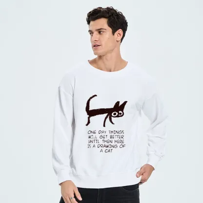 Tokyo-Tiger Cat Cheer Up Drawing Classic Sweatshirt