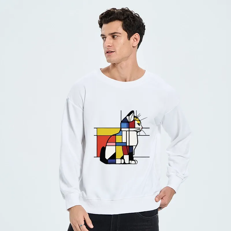Tokyo-Tiger Geometric Cat Art In Primary Colors Classic Sweatshirt