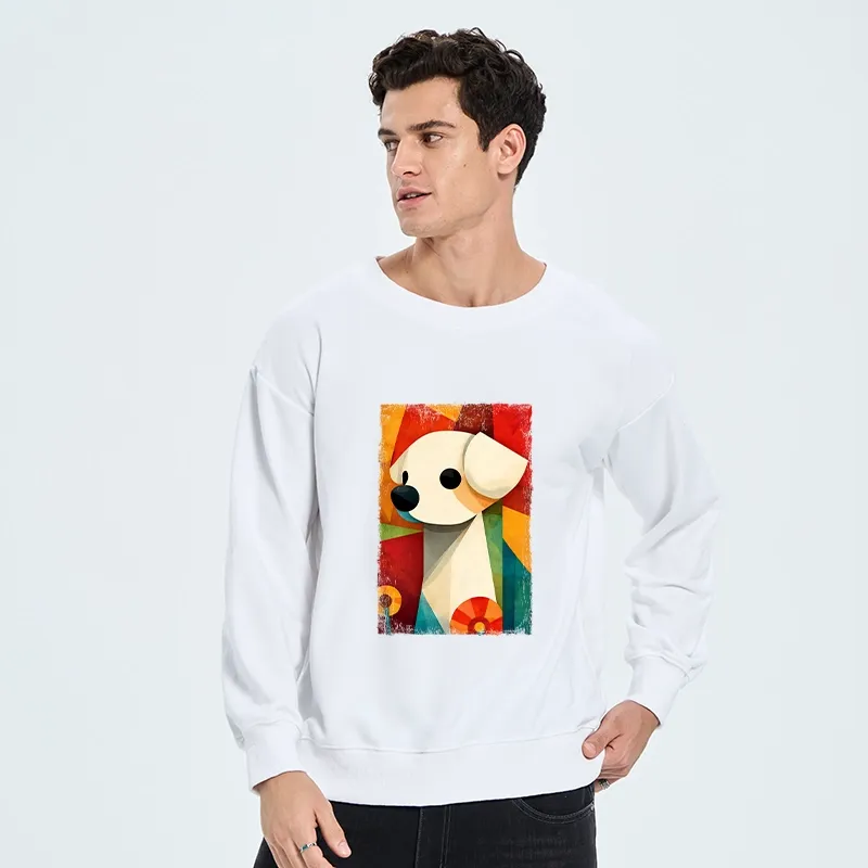 Tokyo-Tiger Retro Abstract Color Block Puppy Art Classic Sweatshirt