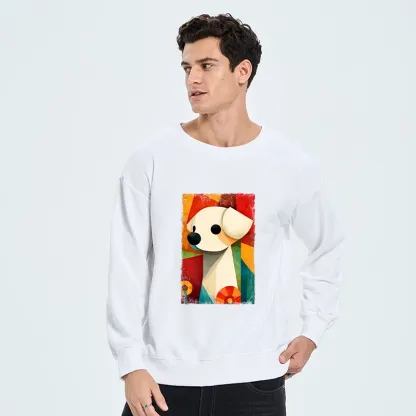 Tokyo-Tiger Retro Abstract Color Block Puppy Art Classic Sweatshirt