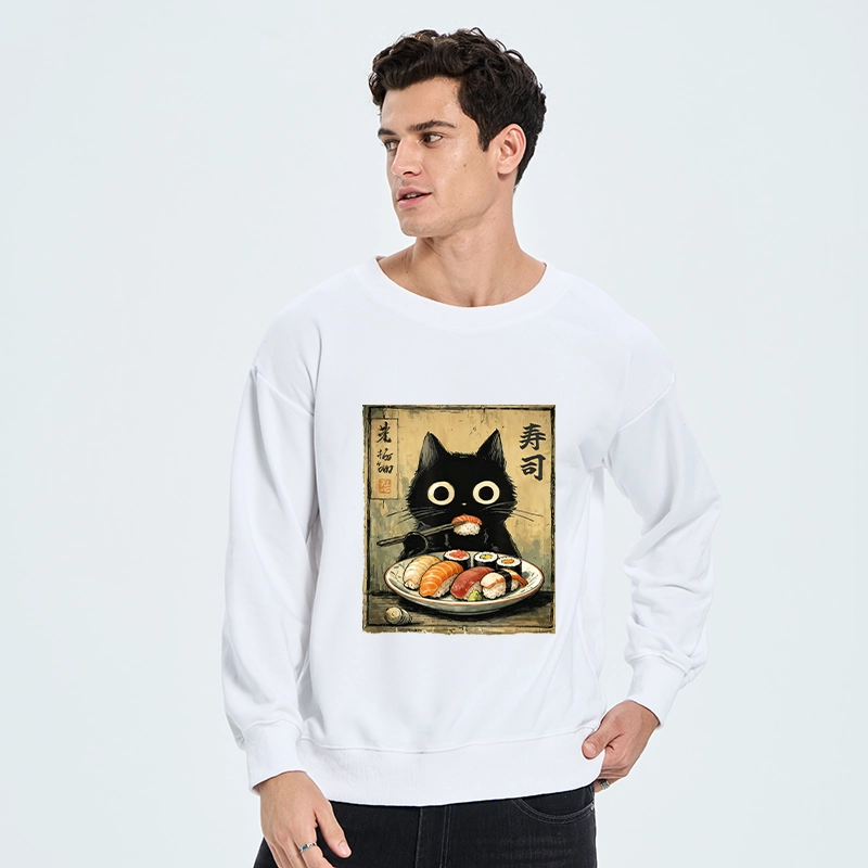 Tokyo-Tiger Vintage Japanese Sushi Cat Classic Sweatshirt