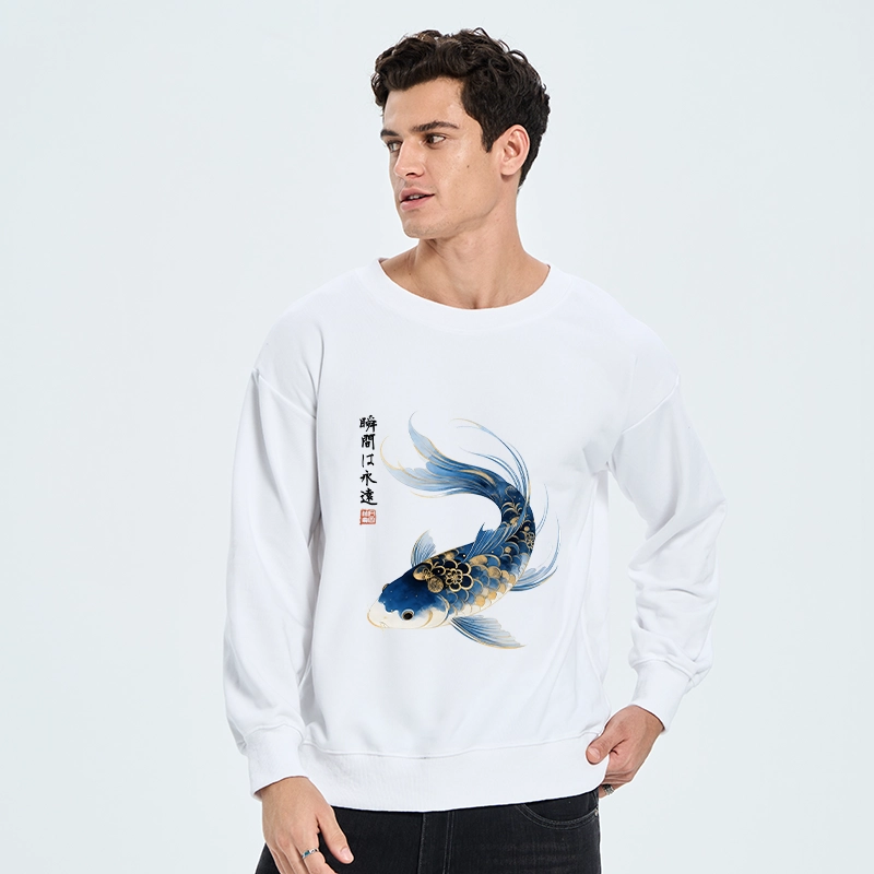 Tokyo-Tiger Elegant Koi Fish Watercolor Art Classic Sweatshirt