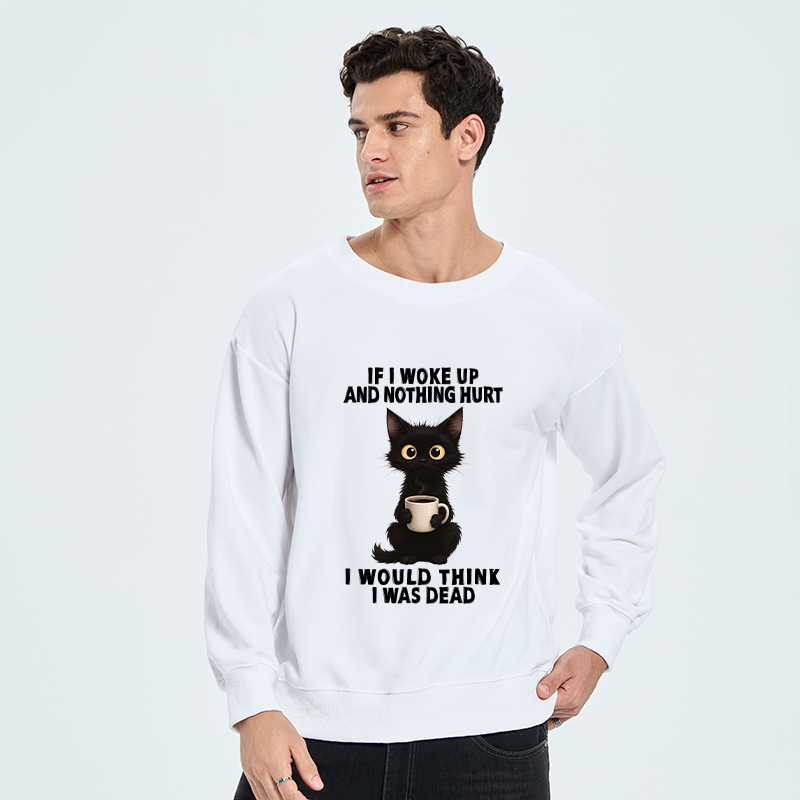 Tokyo-Tiger Funny Cute Black Cat And Coffee Meme Classic Sweatshirt